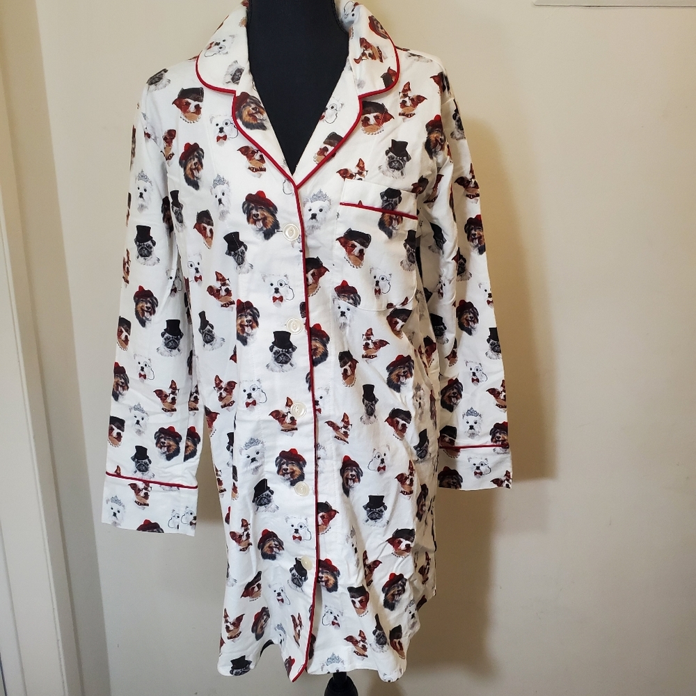 NWT BedHead Pajamas Flannel Nightgown with all over Dog Print!